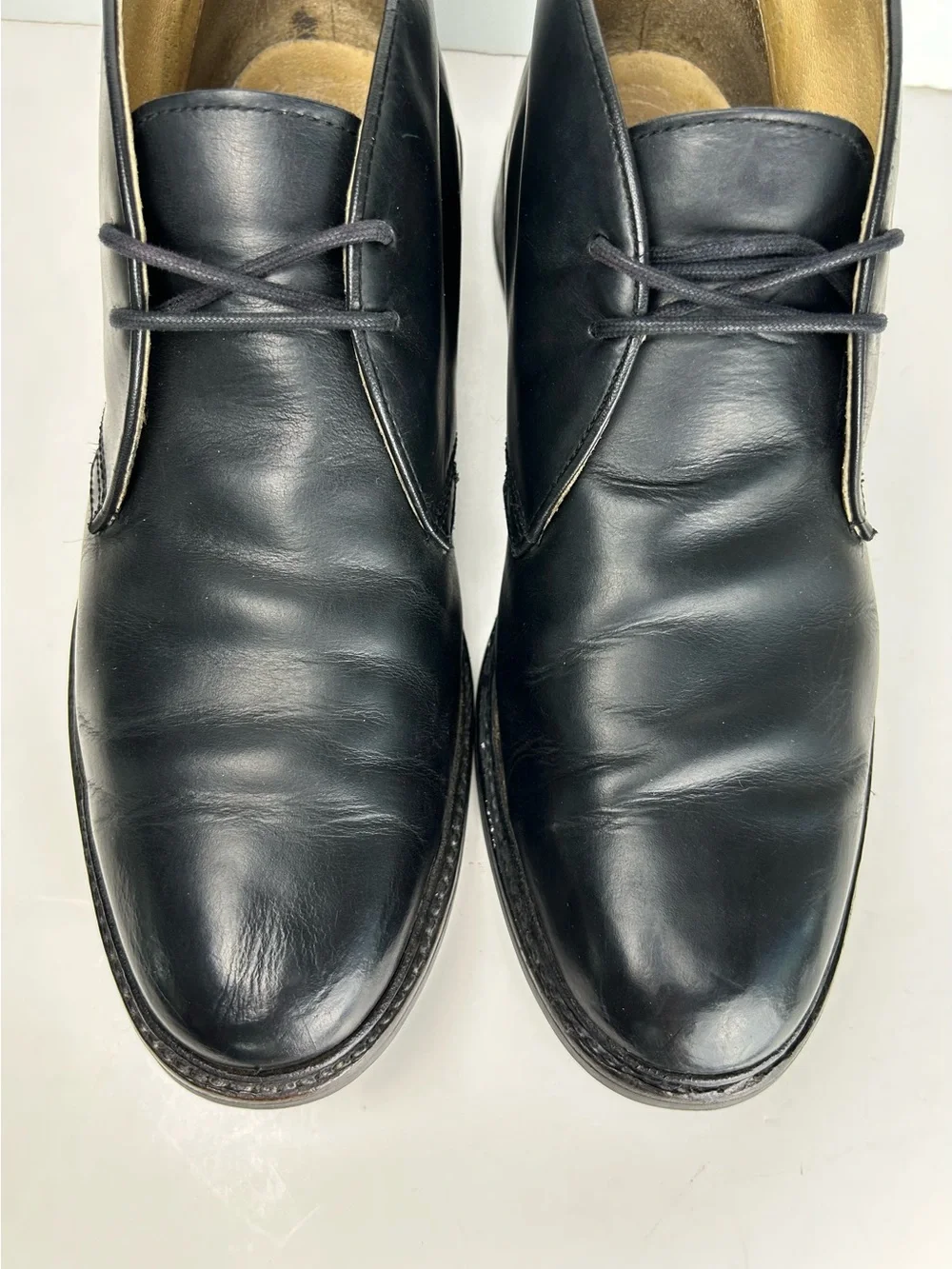 Frye Weston Lace Up Black Leather Chukka Vibram Soles Minimalist Ankle Boots